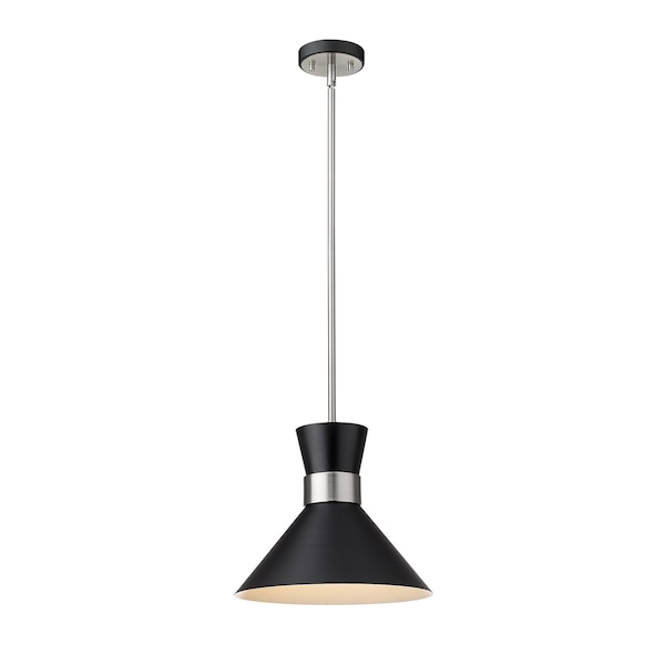 Z-Lite Soriano 1 Light Pendant, Matte Black 728P13-MB-BN - main